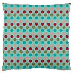 Large Colored Polka Dots Line Circle Large Cushion Case (one Side) by Mariart