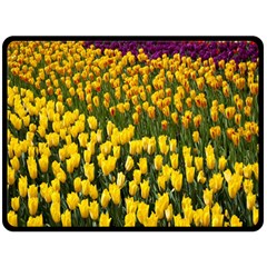 Colorful Tulips In Keukenhof Gardens Wallpaper Double Sided Fleece Blanket (large)  by Simbadda