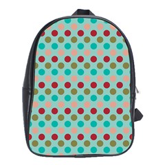 Large Colored Polka Dots Line Circle School Bags (xl)  by Mariart