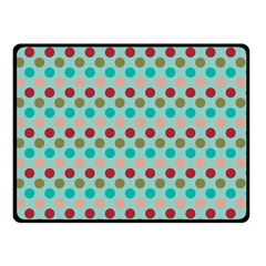 Large Colored Polka Dots Line Circle Double Sided Fleece Blanket (small)  by Mariart