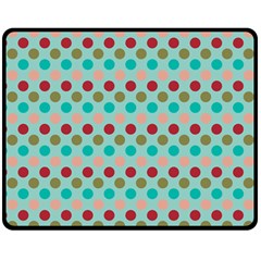 Large Colored Polka Dots Line Circle Double Sided Fleece Blanket (medium) 