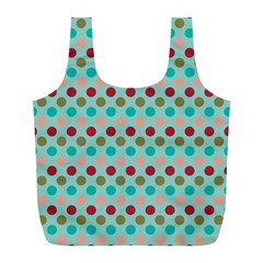 Large Colored Polka Dots Line Circle Full Print Recycle Bags (l) 