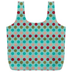 Large Colored Polka Dots Line Circle Full Print Recycle Bags (l) 