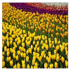 Colorful Tulips In Keukenhof Gardens Wallpaper Large Satin Scarf (square)