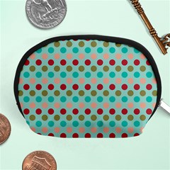 Large Colored Polka Dots Line Circle Accessory Pouches (medium) 