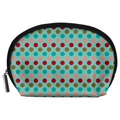 Large Colored Polka Dots Line Circle Accessory Pouches (large) 