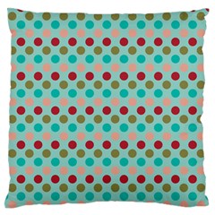 Large Colored Polka Dots Line Circle Standard Flano Cushion Case (two Sides)