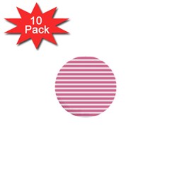 Horizontal Stripes Light Pink 1  Mini Buttons (10 Pack)  by Mariart