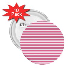 Horizontal Stripes Light Pink 2 25  Buttons (10 Pack)  by Mariart