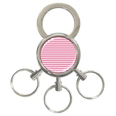 Horizontal Stripes Light Pink 3-ring Key Chains by Mariart