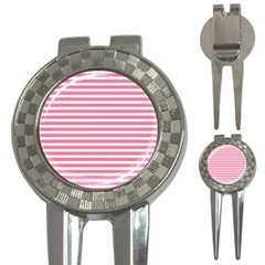 Horizontal Stripes Light Pink 3-in-1 Golf Divots by Mariart