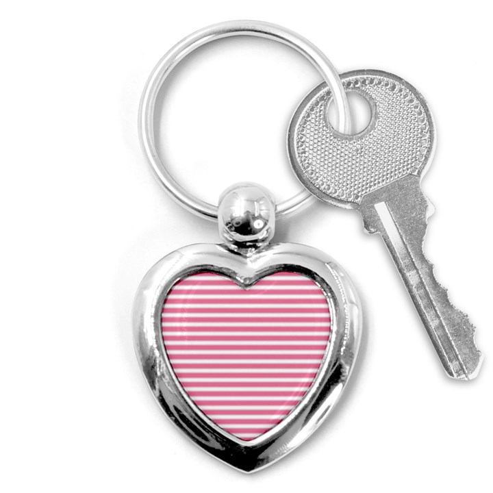 Horizontal Stripes Light Pink Key Chains (Heart) 