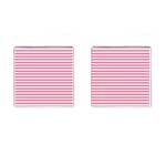 Horizontal Stripes Light Pink Cufflinks (Square) Front(Pair)