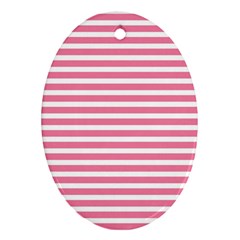 Horizontal Stripes Light Pink Oval Ornament (two Sides) by Mariart