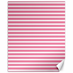 Horizontal Stripes Light Pink Canvas 11  X 14   by Mariart