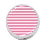 Horizontal Stripes Light Pink 4-Port USB Hub (Two Sides)  Front