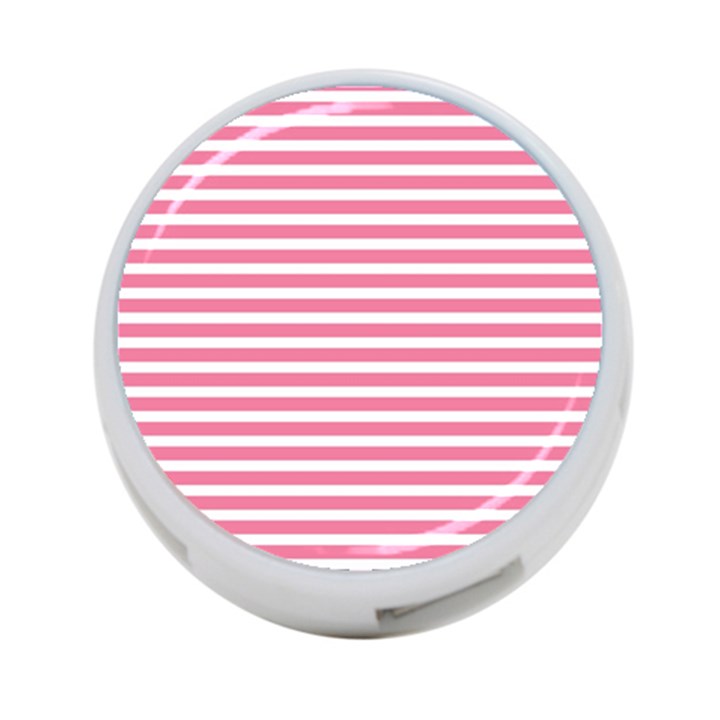 Horizontal Stripes Light Pink 4-Port USB Hub (Two Sides) 