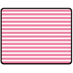 Horizontal Stripes Light Pink Fleece Blanket (medium)  by Mariart