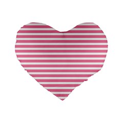 Horizontal Stripes Light Pink Standard 16  Premium Heart Shape Cushions by Mariart