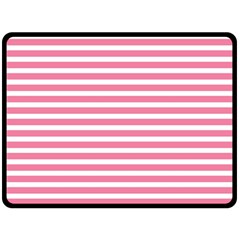 Horizontal Stripes Light Pink Double Sided Fleece Blanket (large)  by Mariart