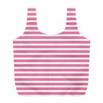 Horizontal Stripes Light Pink Full Print Recycle Bags (L)  Front