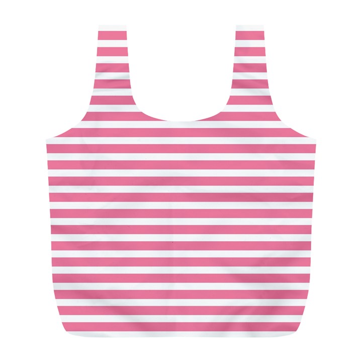 Horizontal Stripes Light Pink Full Print Recycle Bags (L) 