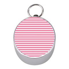 Horizontal Stripes Light Pink Mini Silver Compasses by Mariart