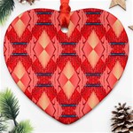 Orange Fractal Background Heart Ornament (Two Sides) Front