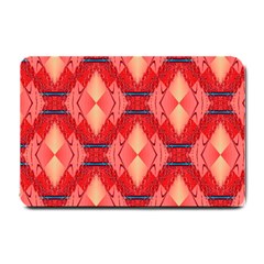 Orange Fractal Background Small Doormat  by Simbadda