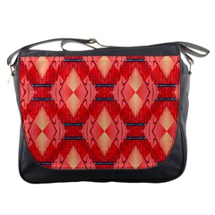 Orange Fractal Background Messenger Bags