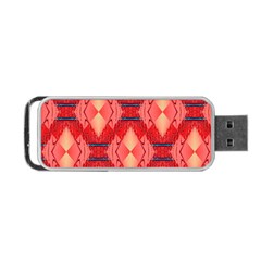 Orange Fractal Background Portable Usb Flash (two Sides)