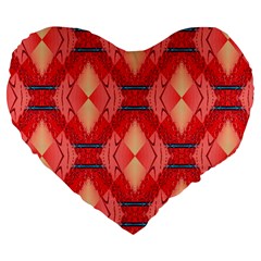 Orange Fractal Background Large 19  Premium Heart Shape Cushions