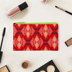 Orange Fractal Background Cosmetic Bag (xs) by Simbadda