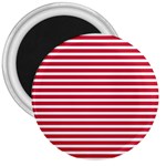 Horizontal Stripes Red 3  Magnets Front