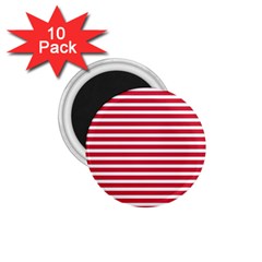 Horizontal Stripes Red 1 75  Magnets (10 Pack) 