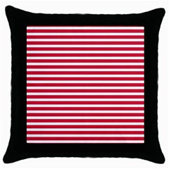 Horizontal Stripes Red Throw Pillow Case (black) by Mariart