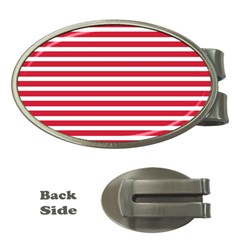 Horizontal Stripes Red Money Clips (oval)  by Mariart