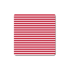 Horizontal Stripes Red Square Magnet by Mariart