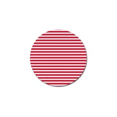 Horizontal Stripes Red Golf Ball Marker by Mariart