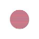 Horizontal Stripes Red Golf Ball Marker Front