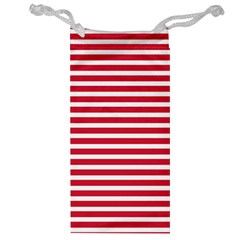 Horizontal Stripes Red Jewelry Bag by Mariart