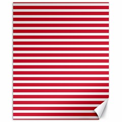 Horizontal Stripes Red Canvas 16  X 20   by Mariart