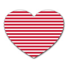 Horizontal Stripes Red Heart Mousepads by Mariart