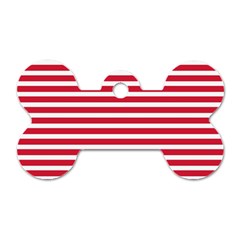 Horizontal Stripes Red Dog Tag Bone (two Sides) by Mariart