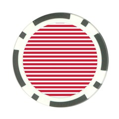 Horizontal Stripes Red Poker Chip Card Guard by Mariart