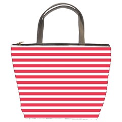 Horizontal Stripes Red Bucket Bags