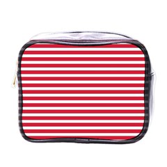 Horizontal Stripes Red Mini Toiletries Bags