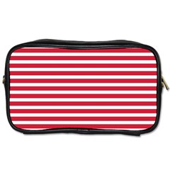 Horizontal Stripes Red Toiletries Bags 2-side