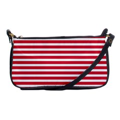 Horizontal Stripes Red Shoulder Clutch Bags