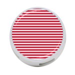 Horizontal Stripes Red 4-Port USB Hub (Two Sides)  Front